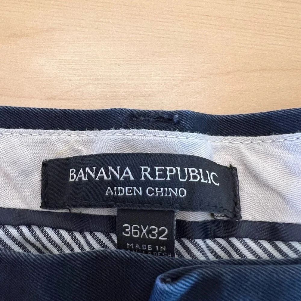 Banana Republic Men’s Aiden Chino Navy Pants Size 36 X 32 - Picture 5 of 7